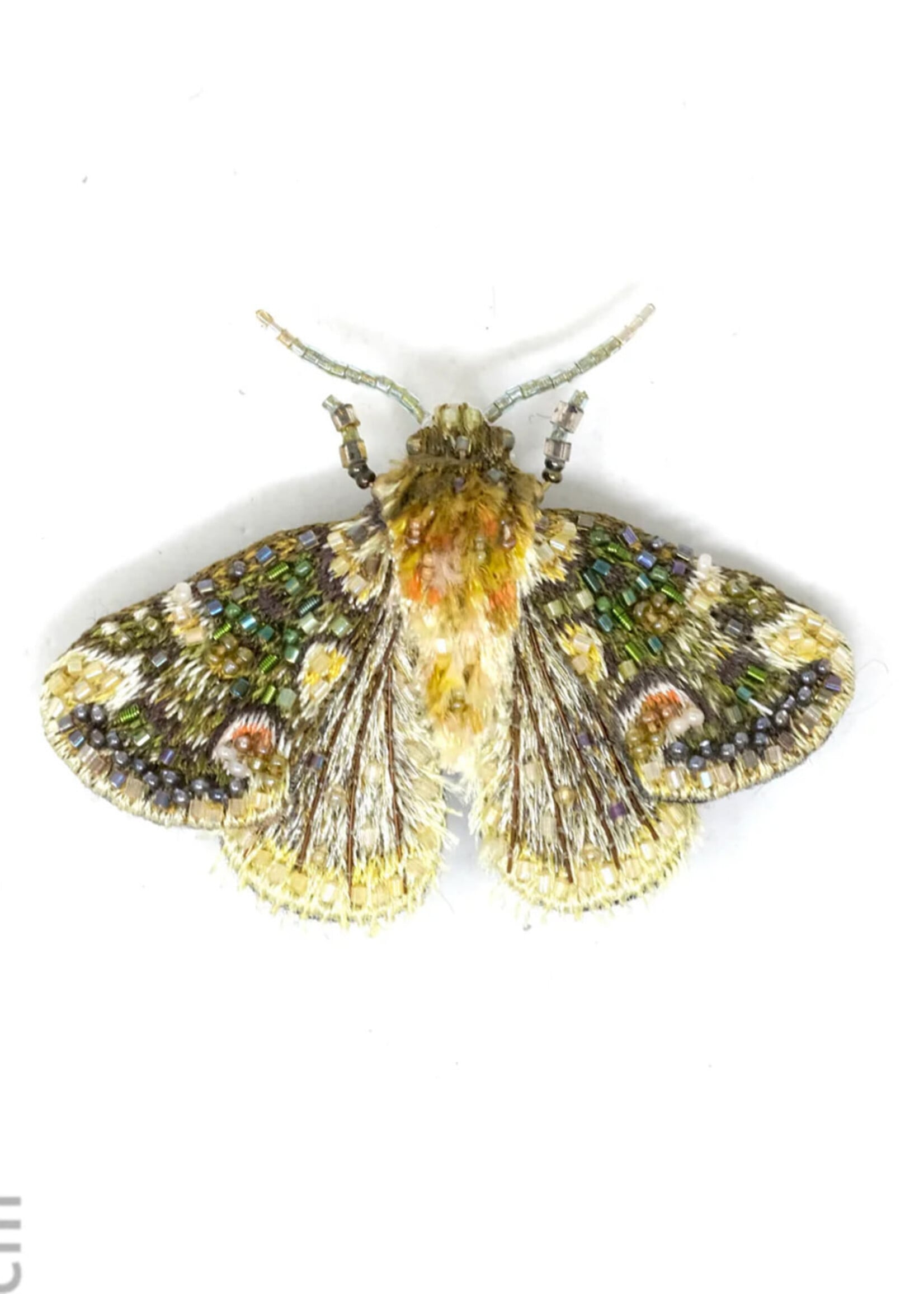 Trovelore Peach Blossom Moth Brooch Pin Handmade PREORDER