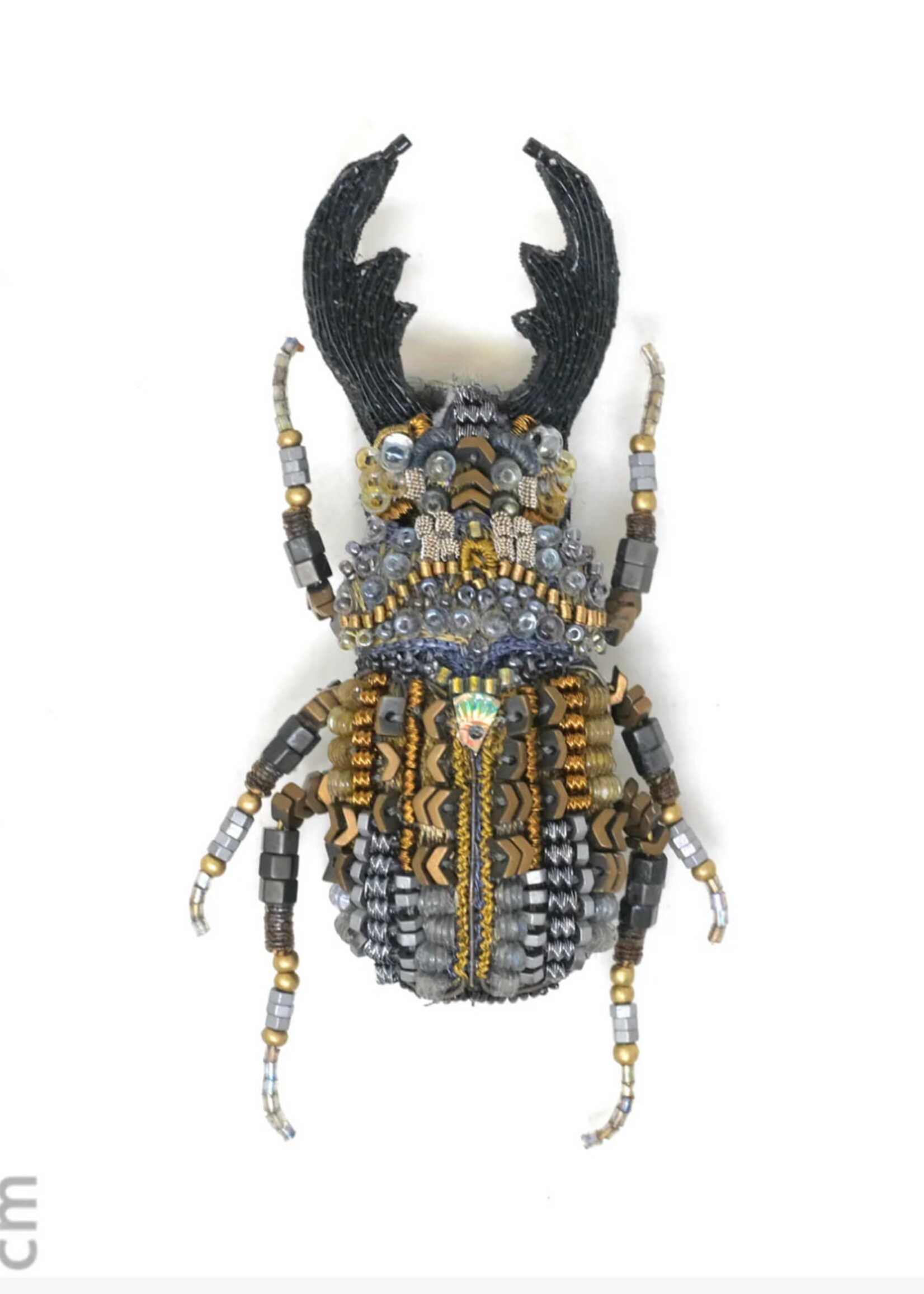 Trovelore Sawtooth Stag Beetle Brooch Pin Handmade PREORDER