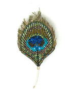 Trovelore Luminous Peacock Feather Brooch Pin Handmade PREORDER