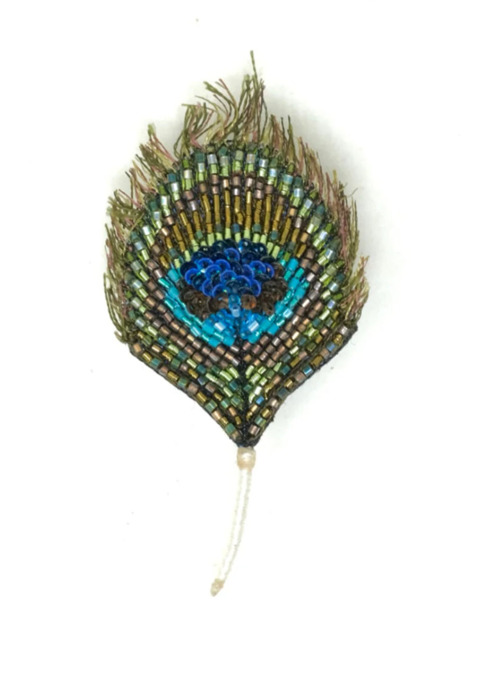 Trovelore Luminous Peacock Feather Brooch Pin Handmade PREORDER