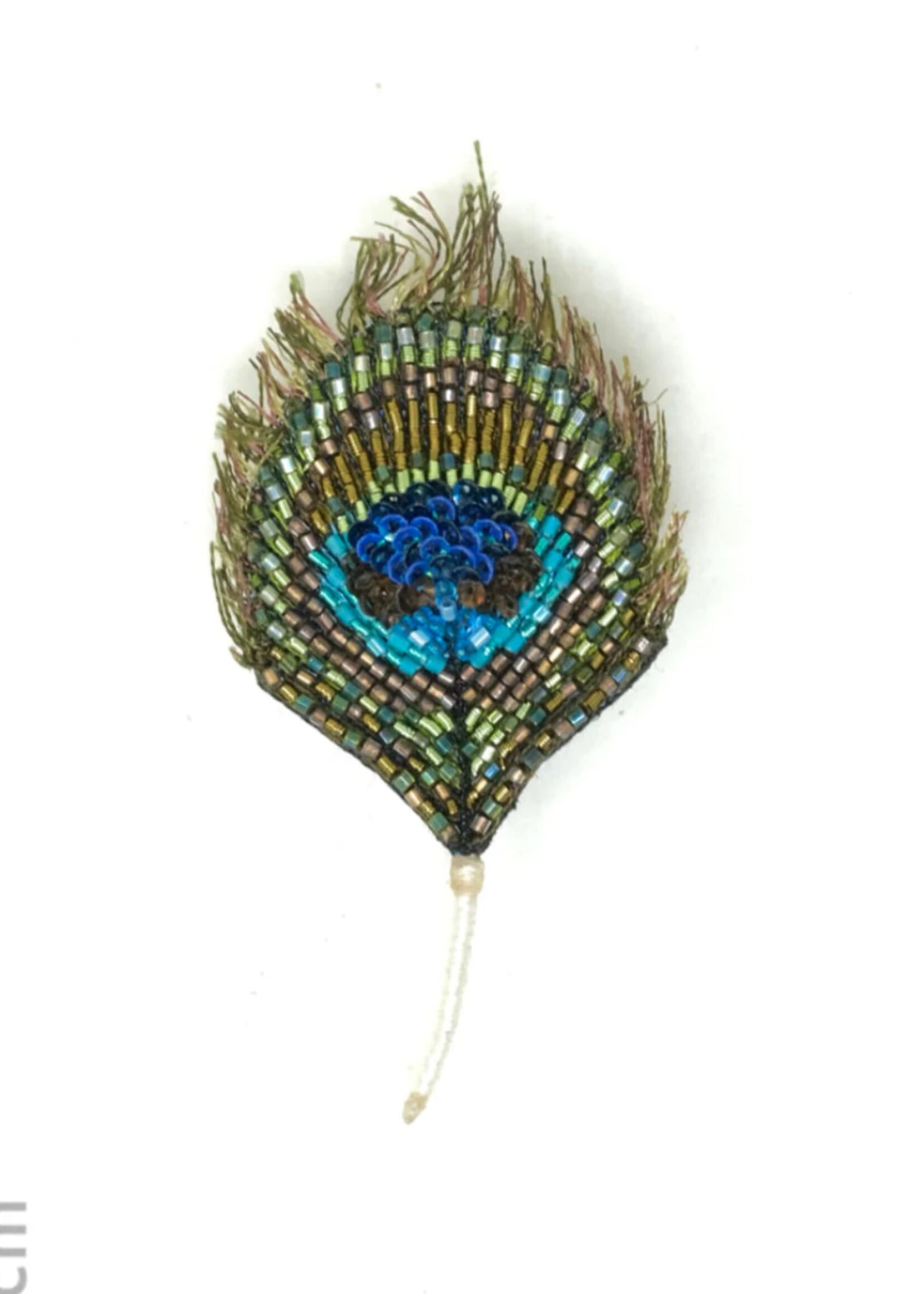 Trovelore Luminous Peacock Feather Brooch Pin Handmade PREORDER