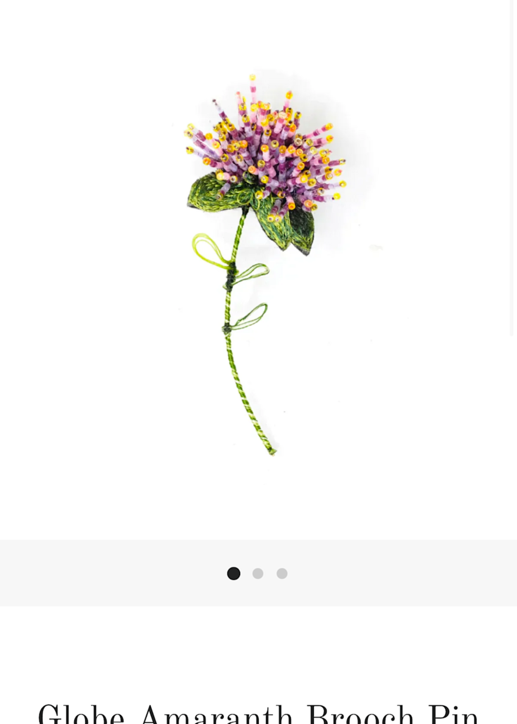 Trovelore Globe Amaranth Brooch Pin Handmade PREORDER