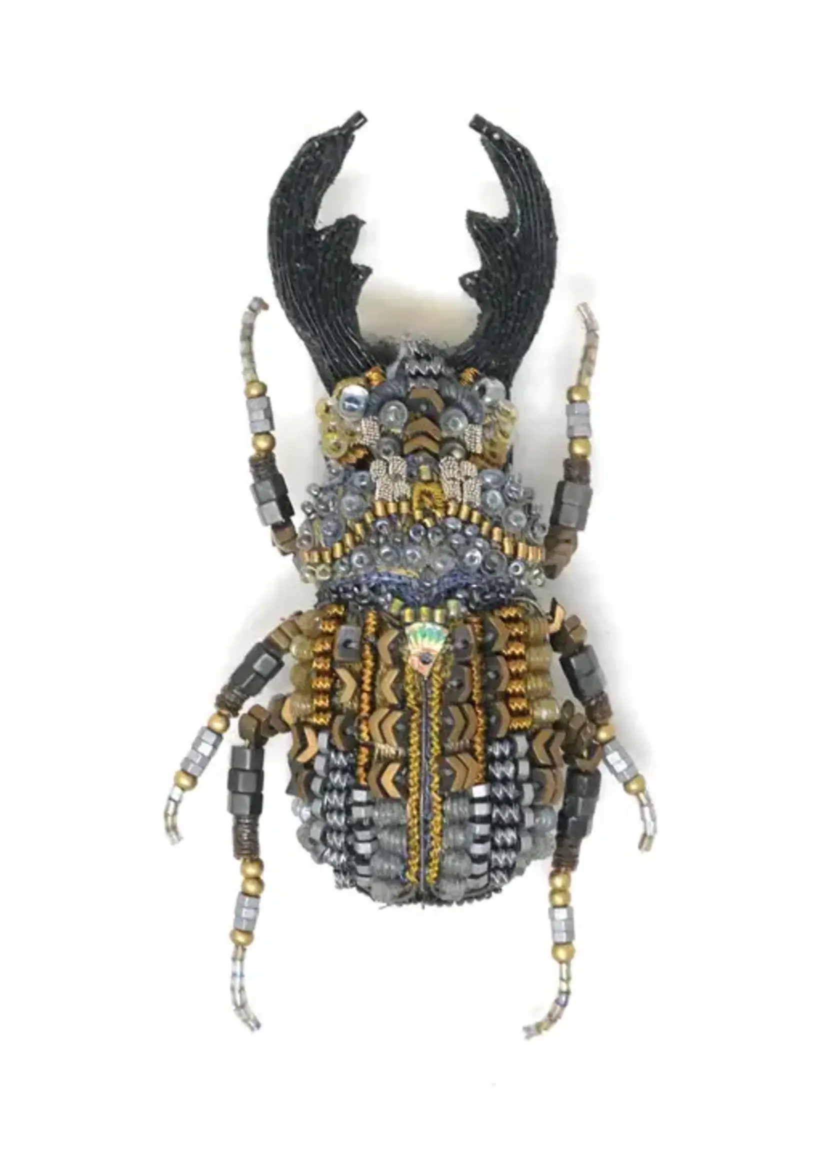 Trovelore Sawtooth Stag Beetle Brooch Pin Handmade PREORDER