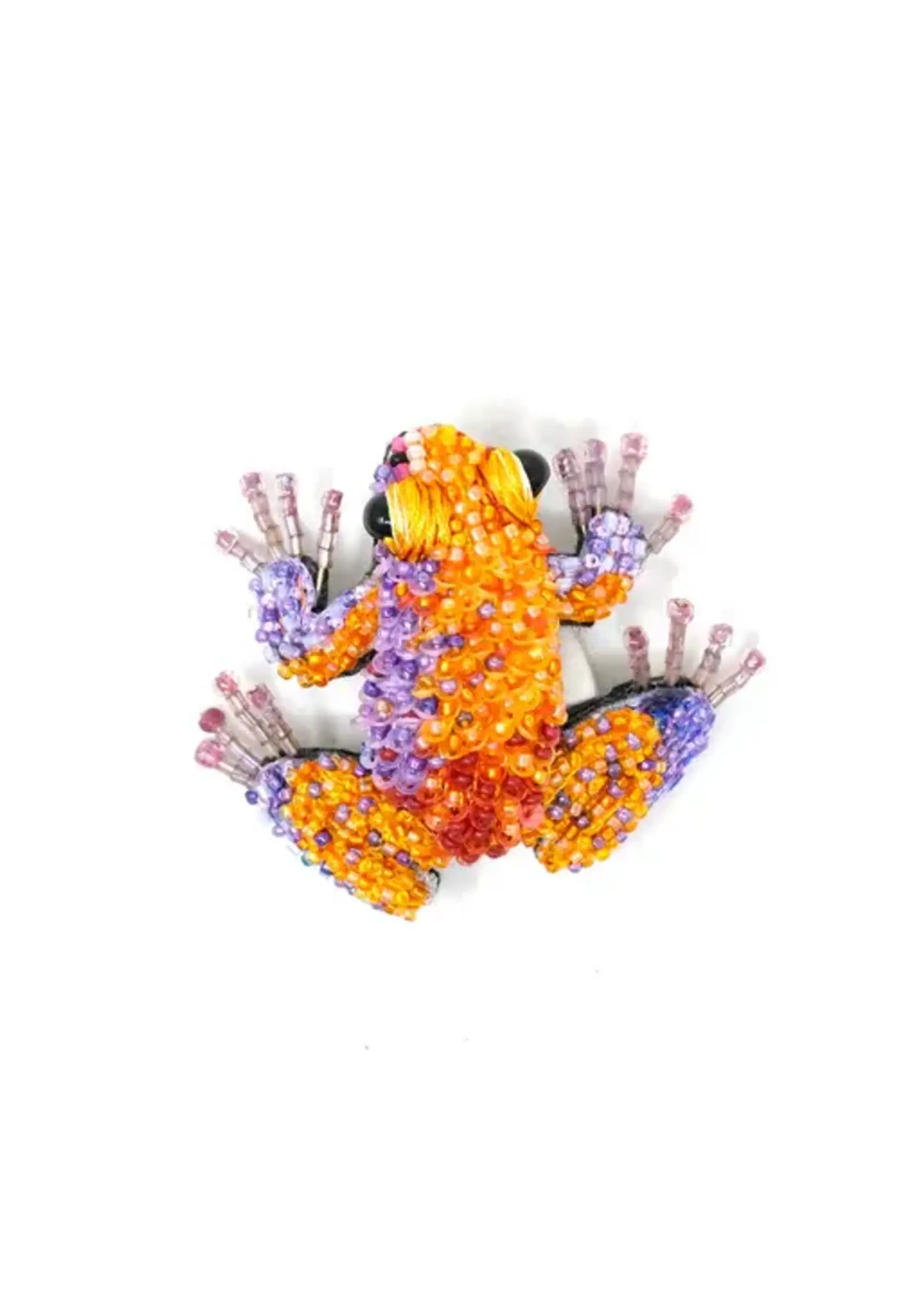 Trovelore Orange Dart Frog Brooch Pin Handmade PREORDER