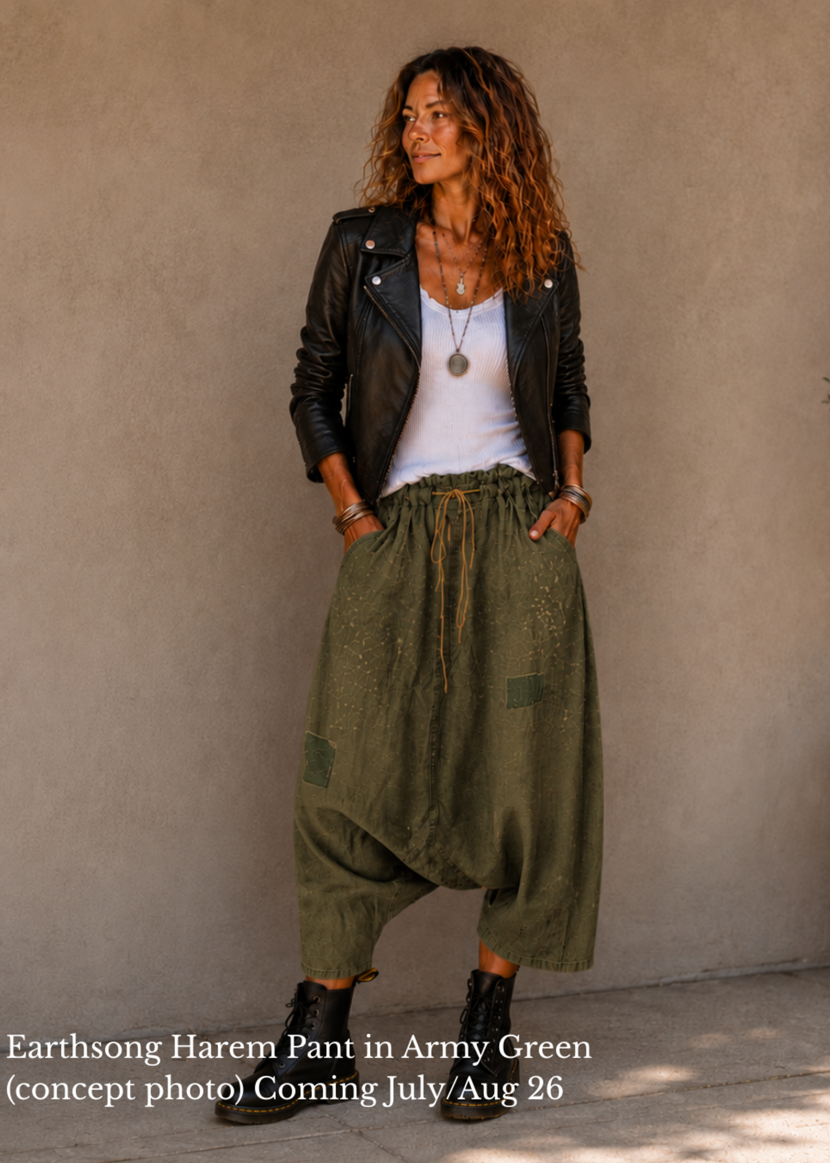 jaded gypsy earthsong harem pant in army green concept photo