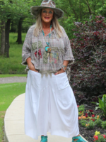 Jaded Gypsy Clothing Out & About Pants Parchment One Size