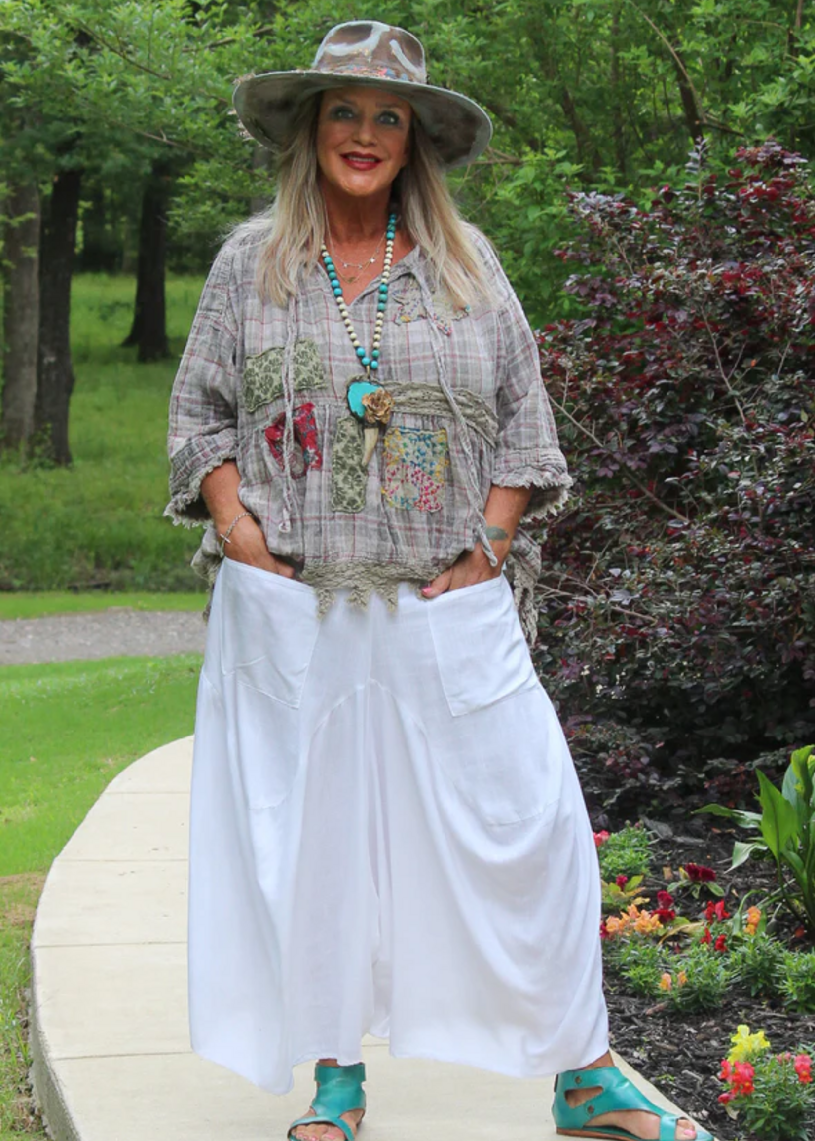 Jaded Gypsy Clothing Out & About Pants Parchment One Size