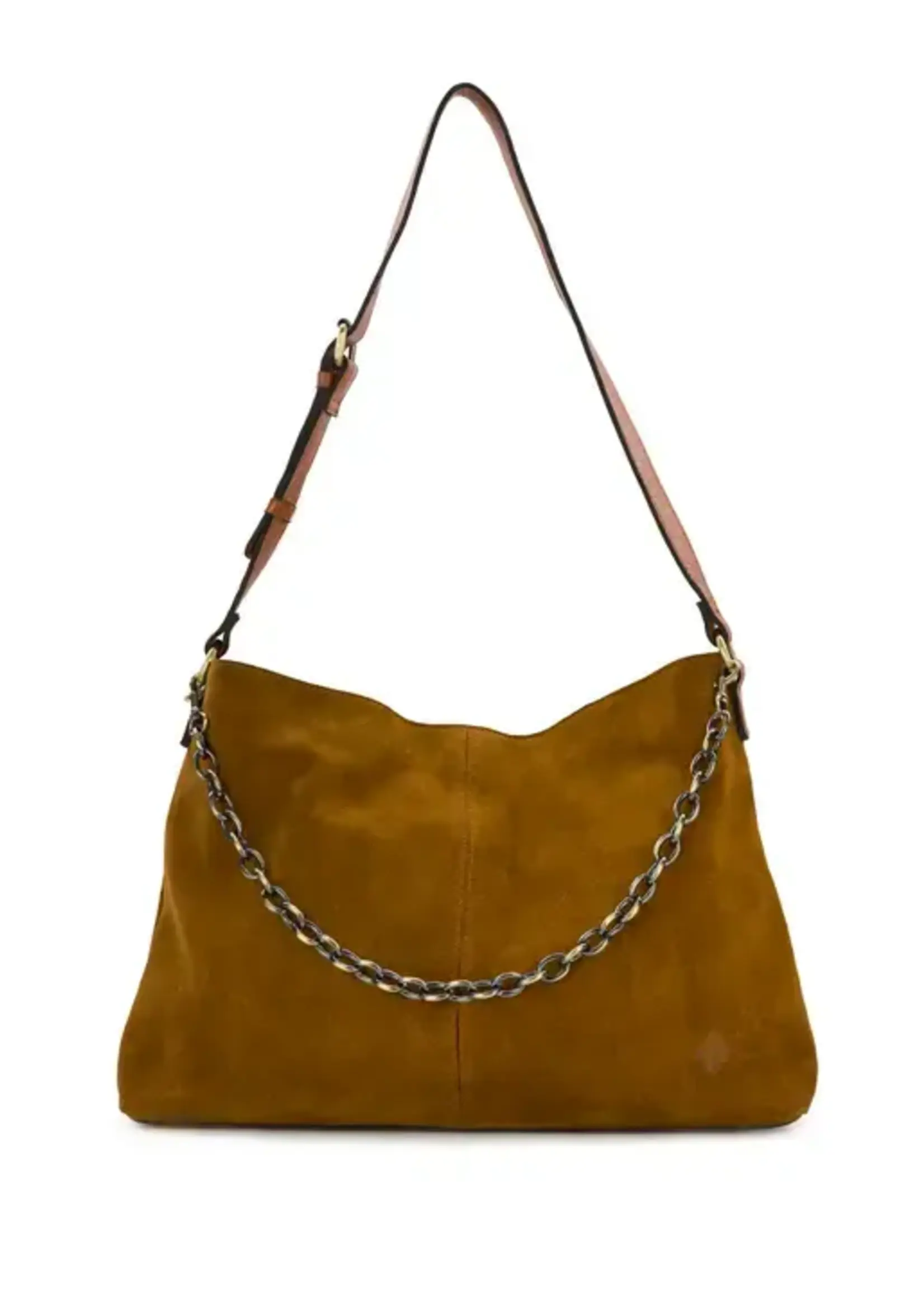 Patricia Nash Designs Liora Slouchy Tote w/ Mini Torri - Suede Leather Cognac