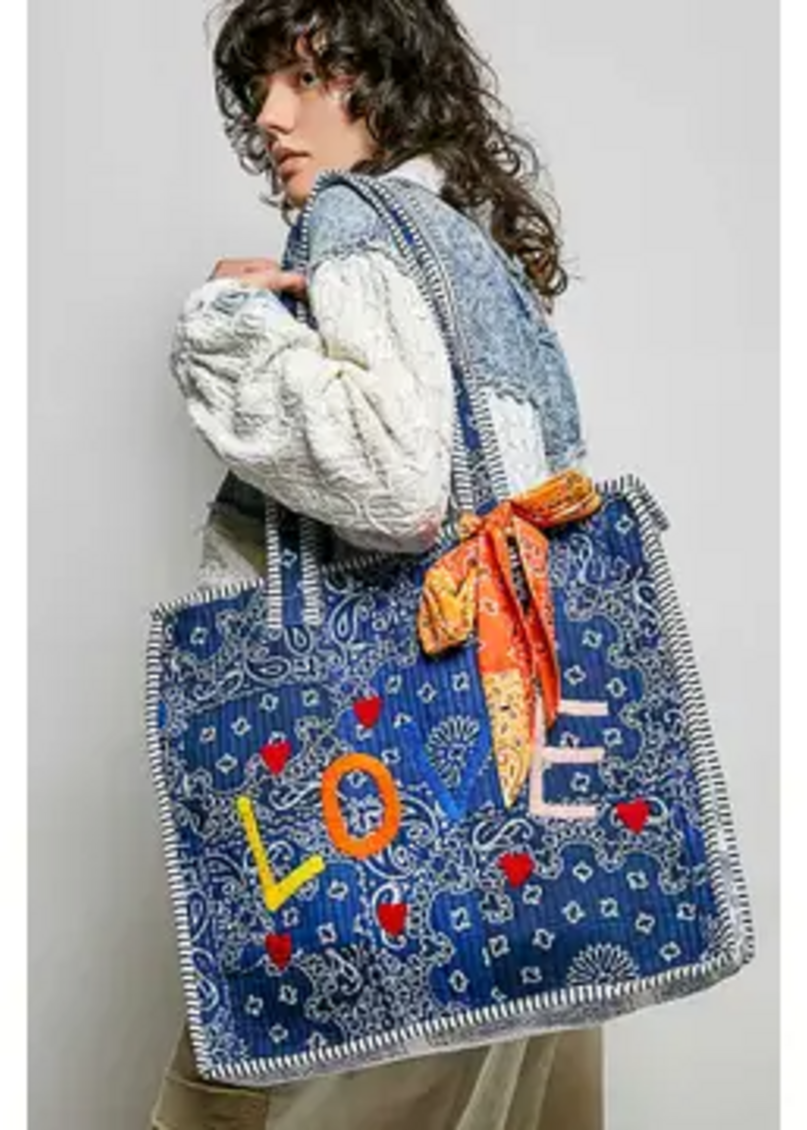 POL Love Bandana Quilted Tote Bag