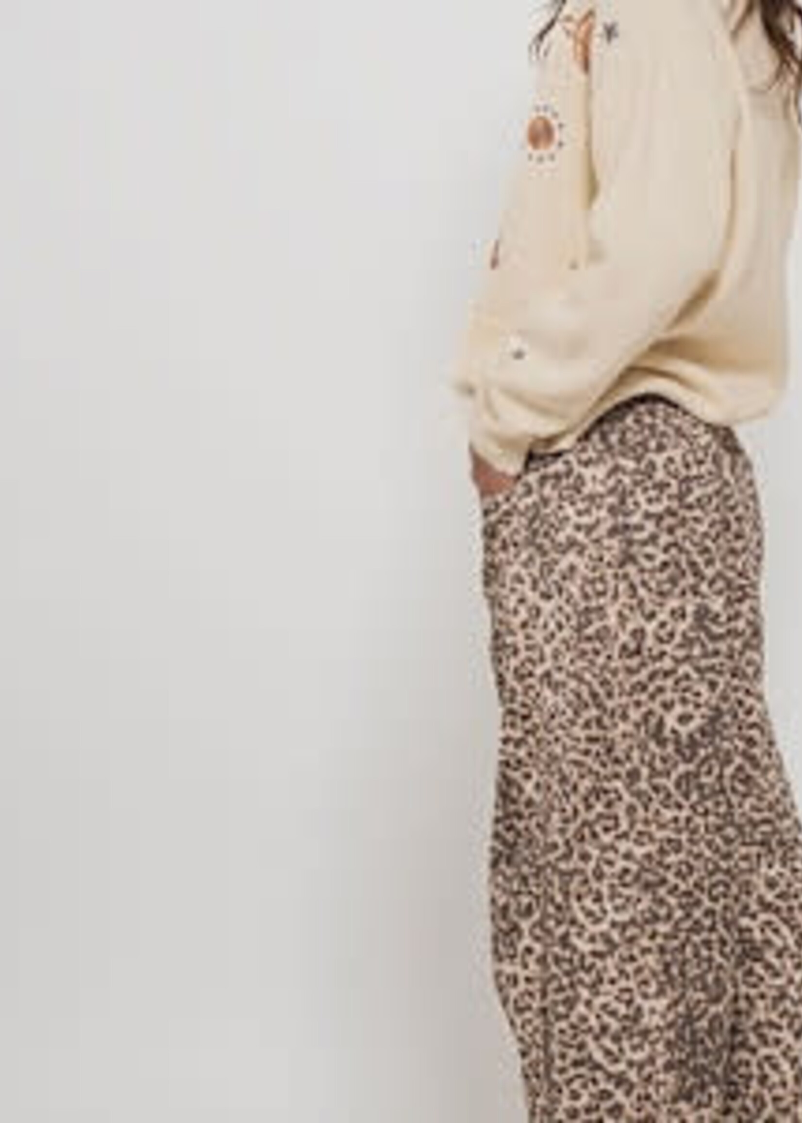 Leopard Print Barrel Jeans - Caramel Brown
