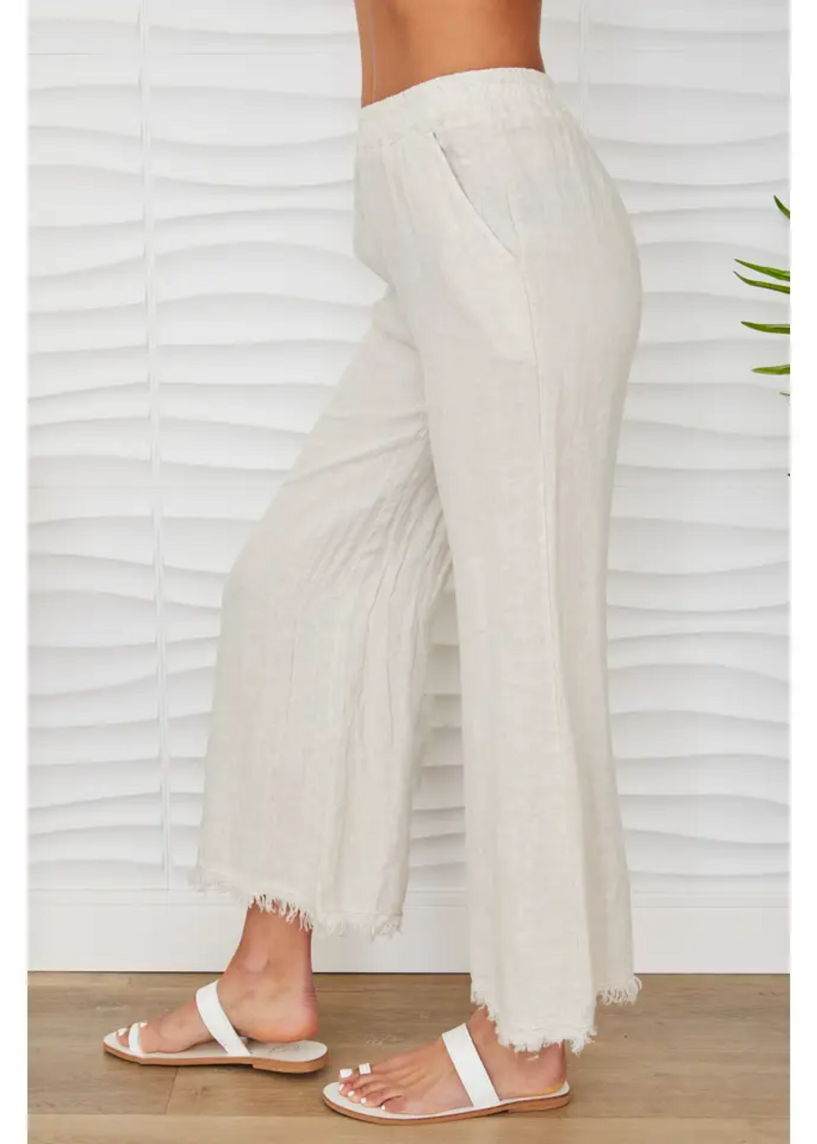 Milio Milano Italian Linen Pant Beige