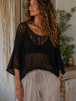 Milio Milano Crochet Layering Top One Size