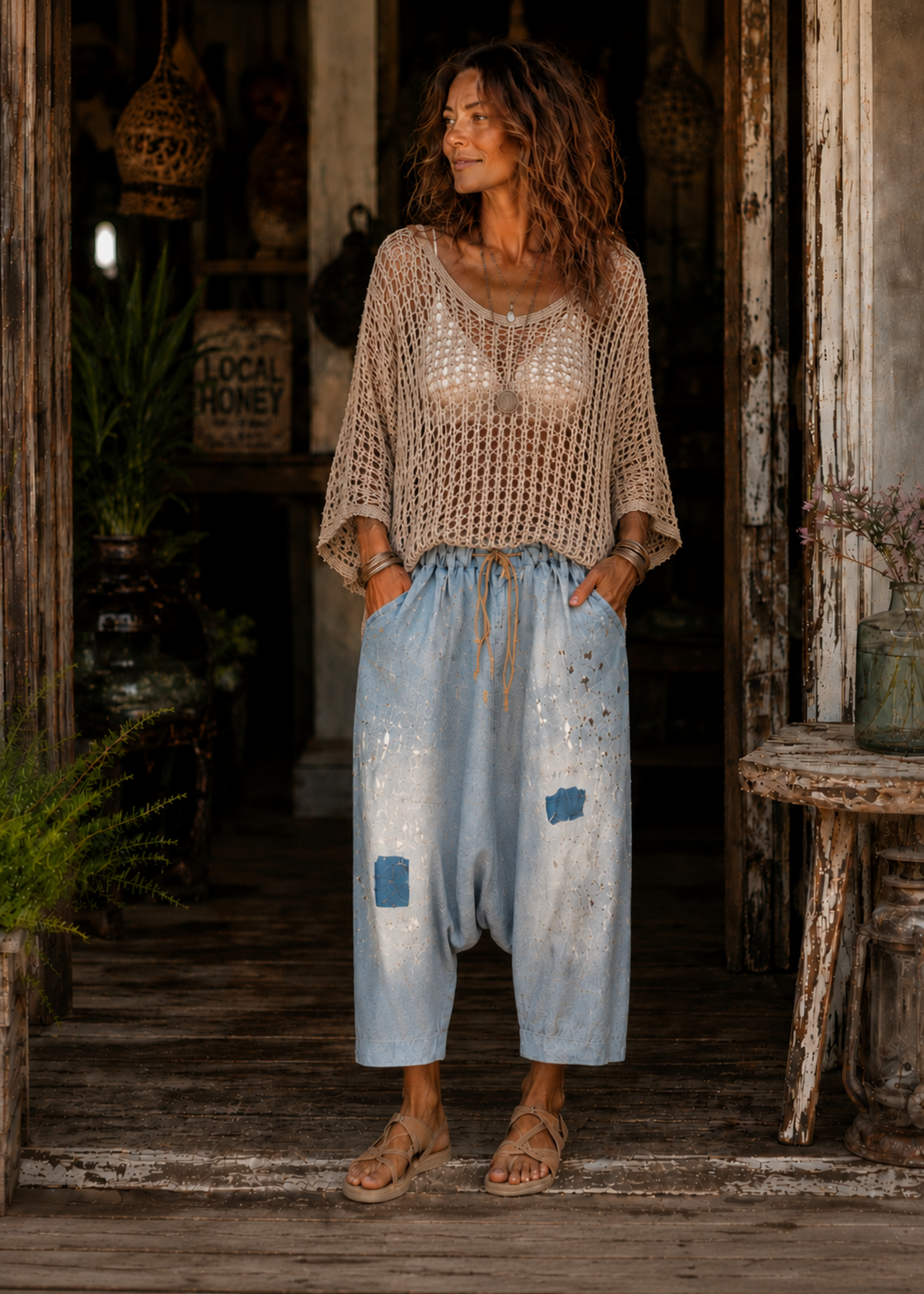 Milio Milano Crochet Layering Top One Size