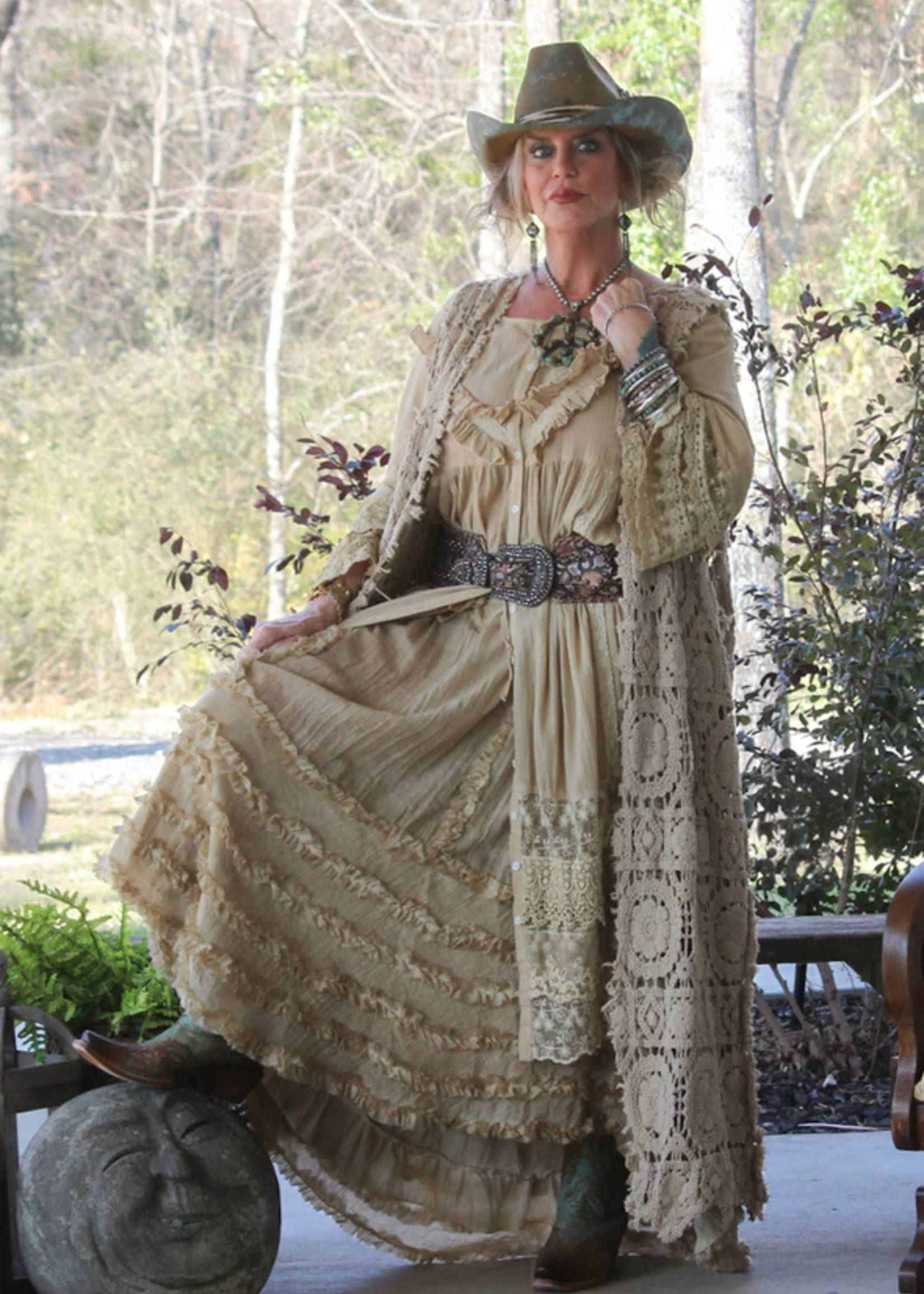 Jaded Gypsy Clothing Serene Sands Skirt Oatmeal One Size
