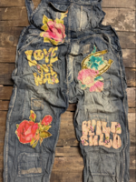 House of Jaded Gypsy Sunfaded Trail Love Overalls