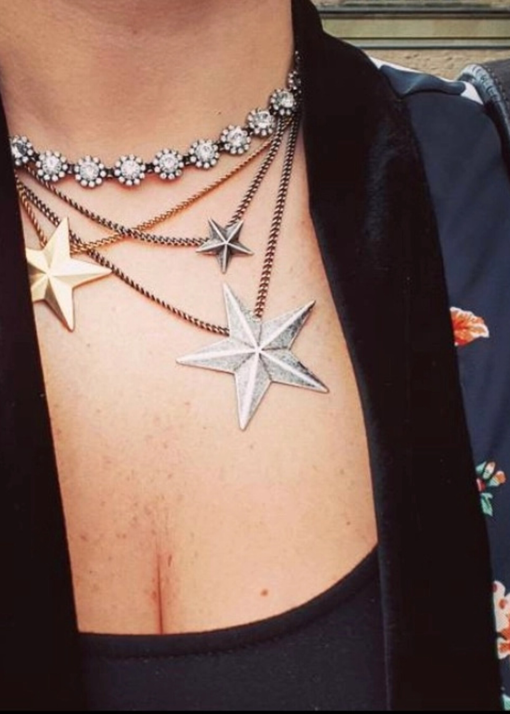 Tova Brazil 3 Star Mixed Metal Necklace
