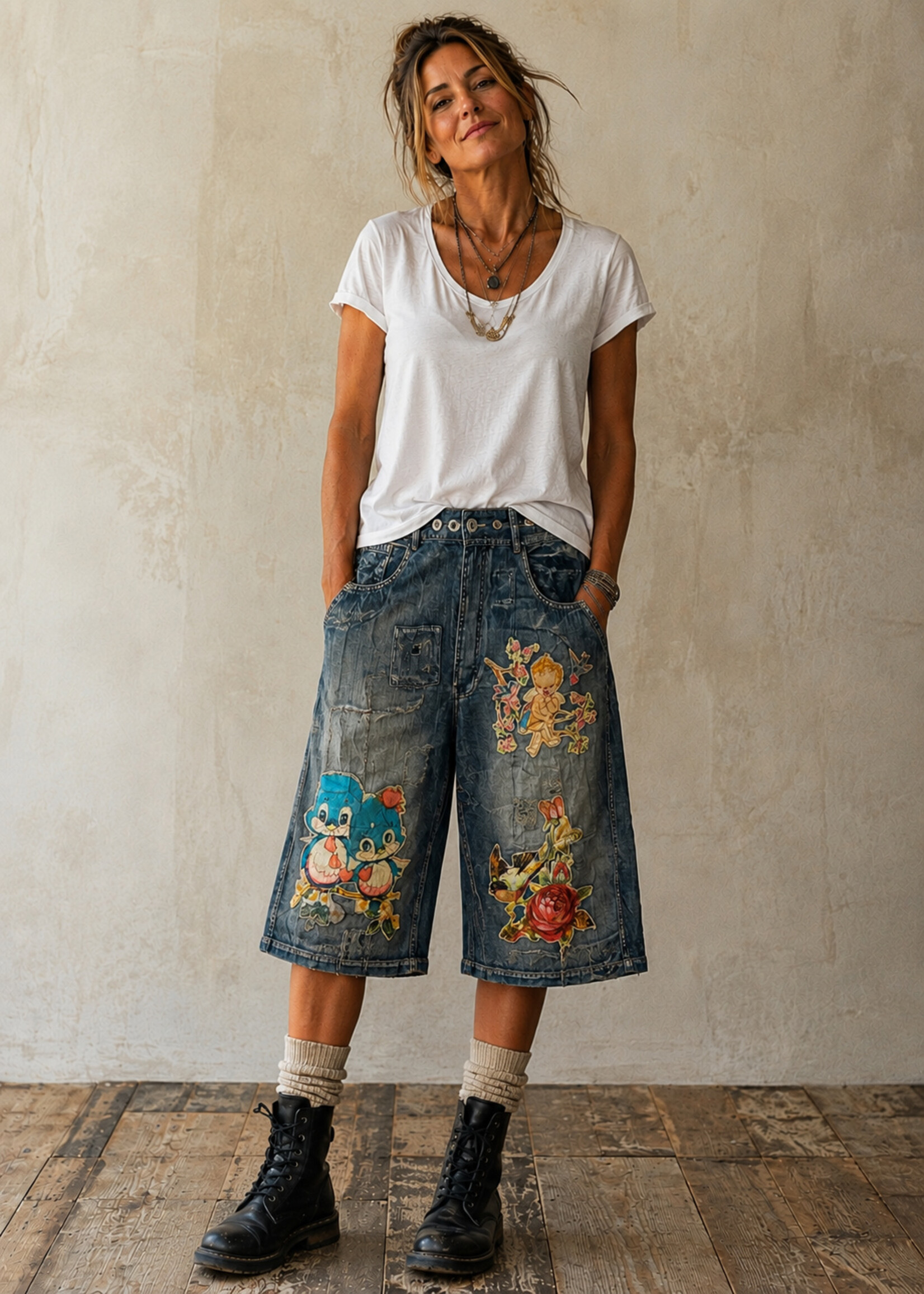 House of Jaded Gypsy Desert Drift Shorts Flutter Away One Size