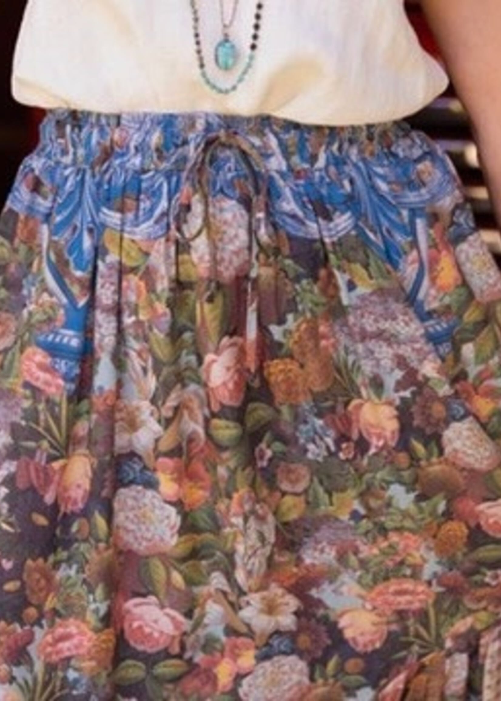 Market of Stars Love Language Skirt w/ Floral Print