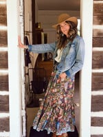 Market of Stars Love Language Skirt w/ Floral Print