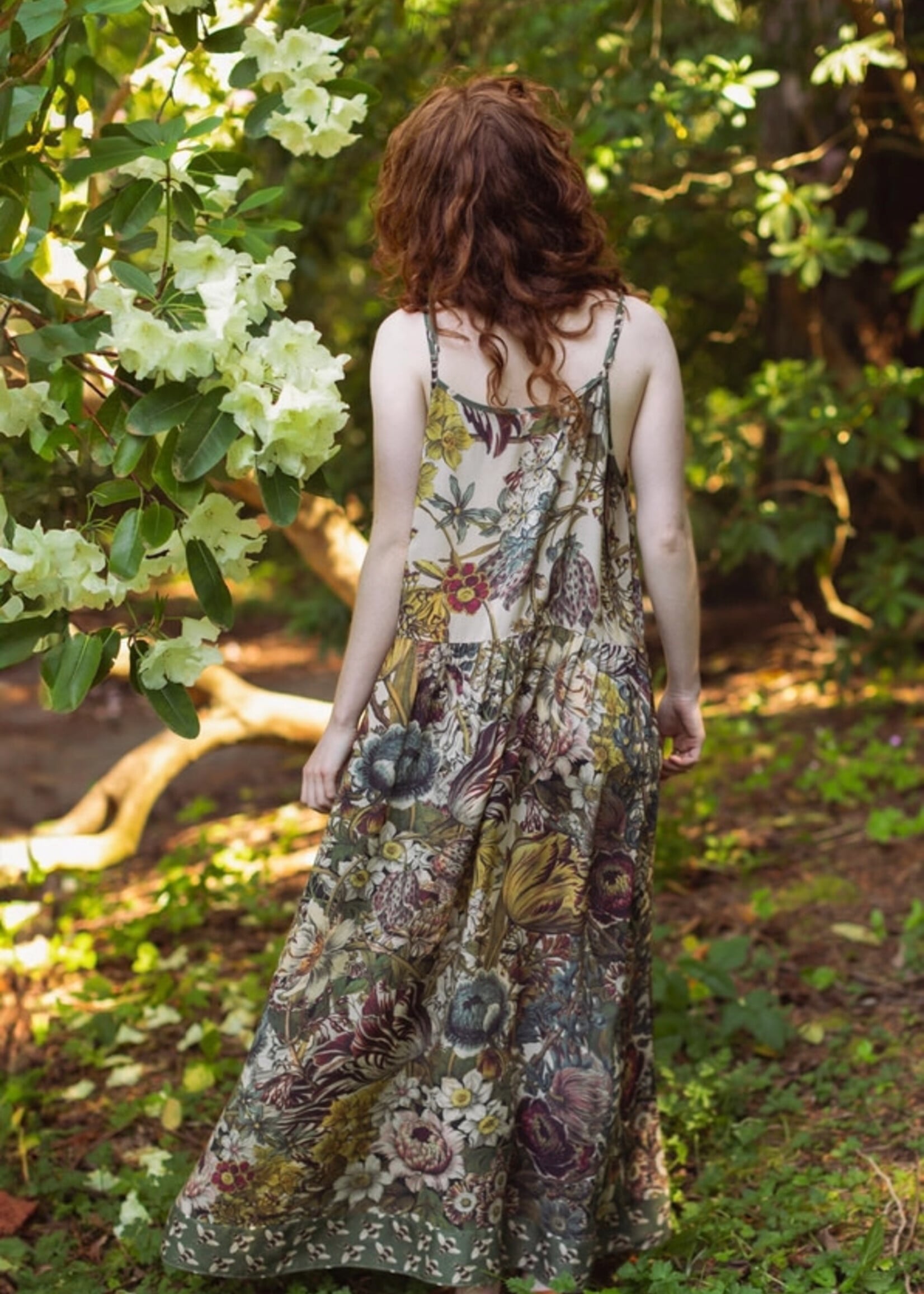 Market of Stars Love Grows Wild Boheme Long Maxi Slip Dress w/ Bees Floral