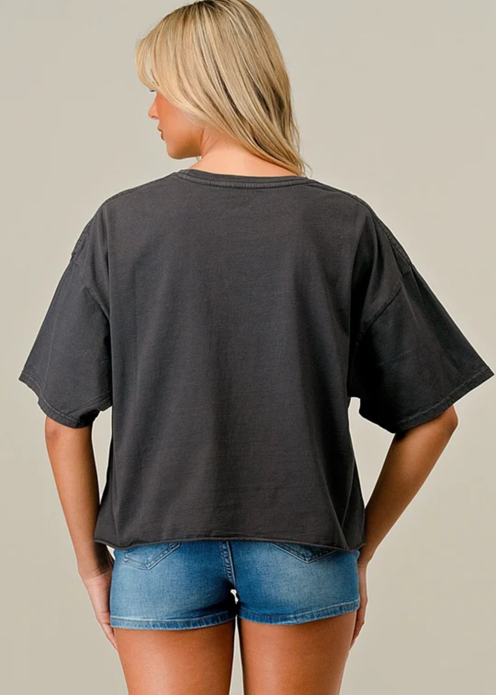 Country Deep Shook Me All Night Tiger Crop Tee Black