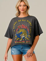 Country Deep Shook Me All Night Tiger Crop Tee Black