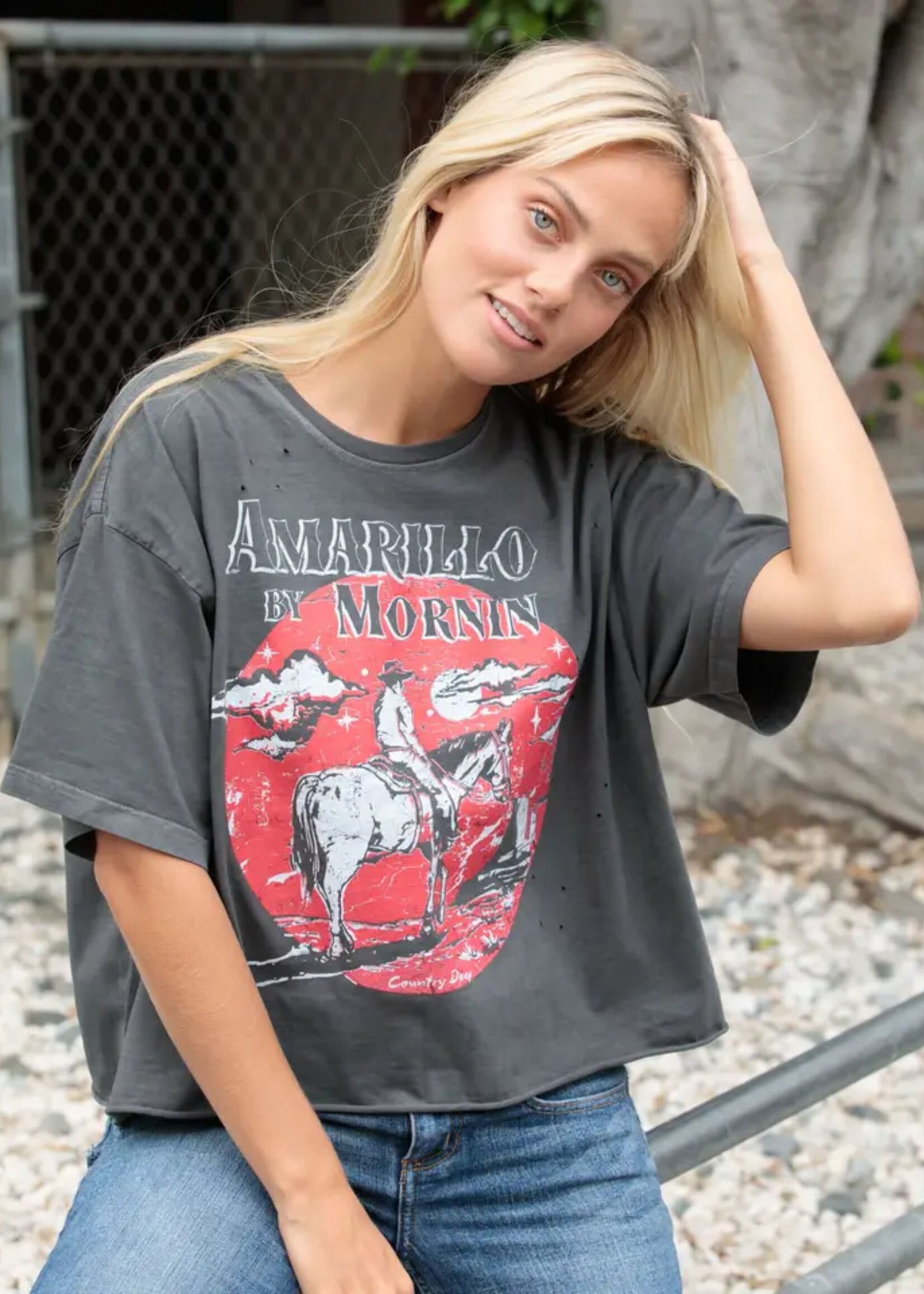 Country Deep Amarillo by Morning Crop Tee
