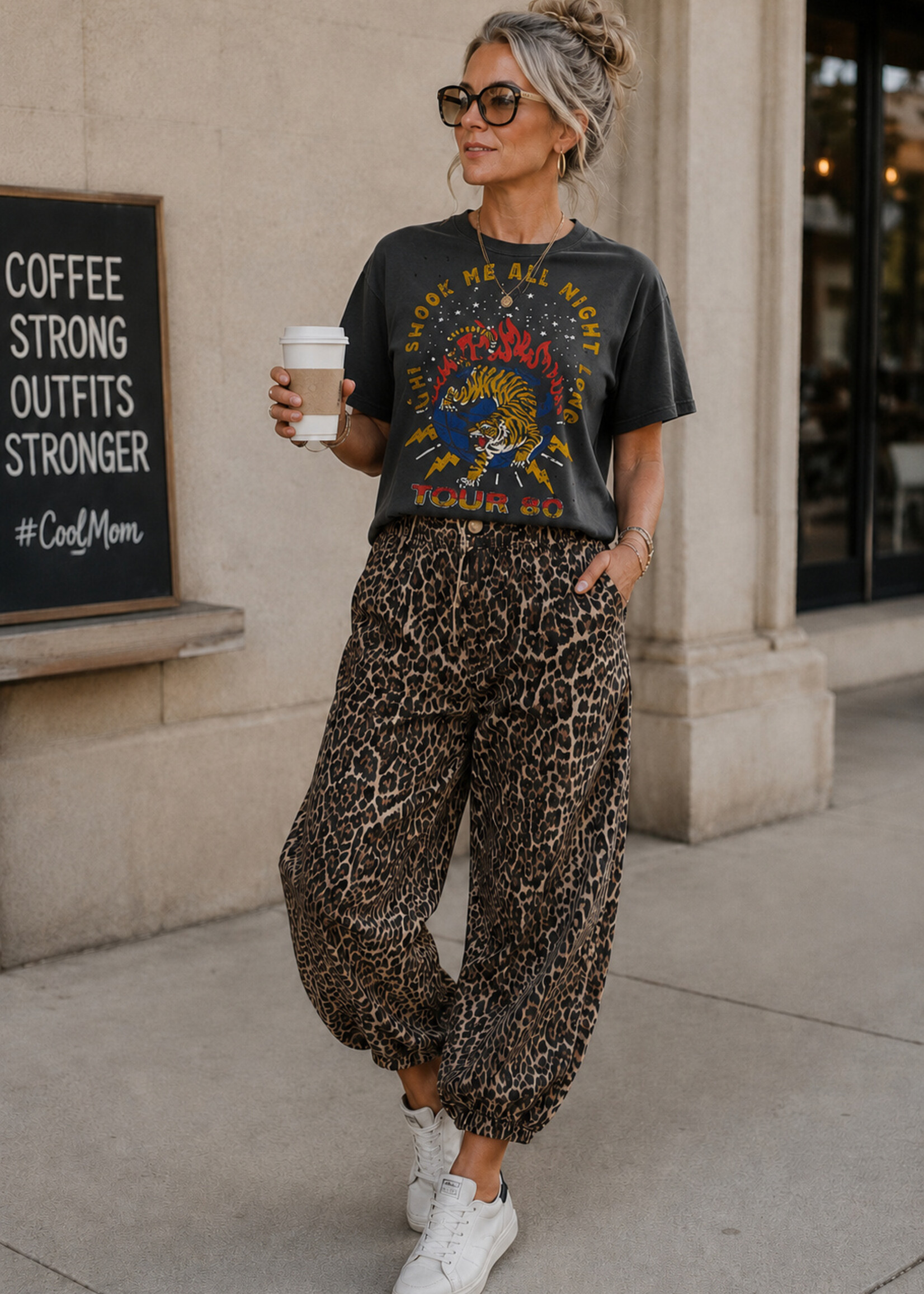 Country Deep Shook Me All Night Tiger Crop Tee Black