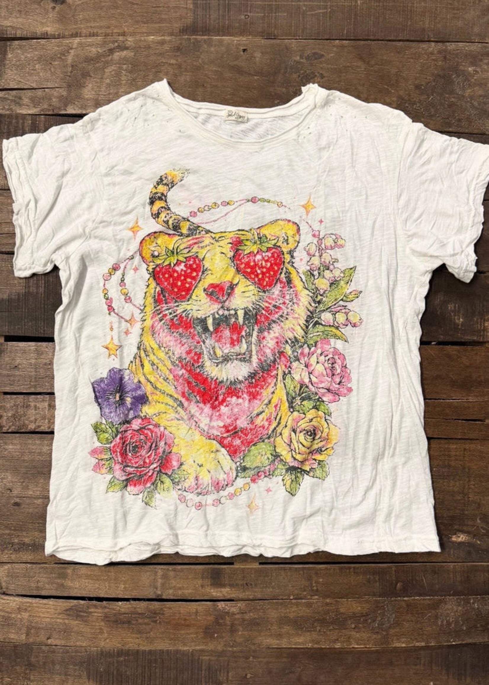 House of Jaded Gypsy Worn and Weathered Tee Tiger Love