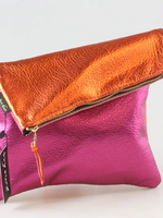 Zina Kao Adeline Foldover Leather Clutch