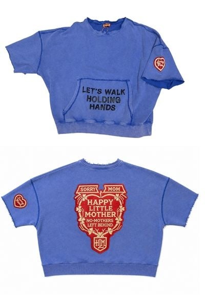 sorry mom cropped crew sweatshirt happy little mother