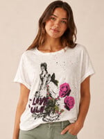 House of Jaded Gypsy Worn and Weathered Tee Love Rules One Size