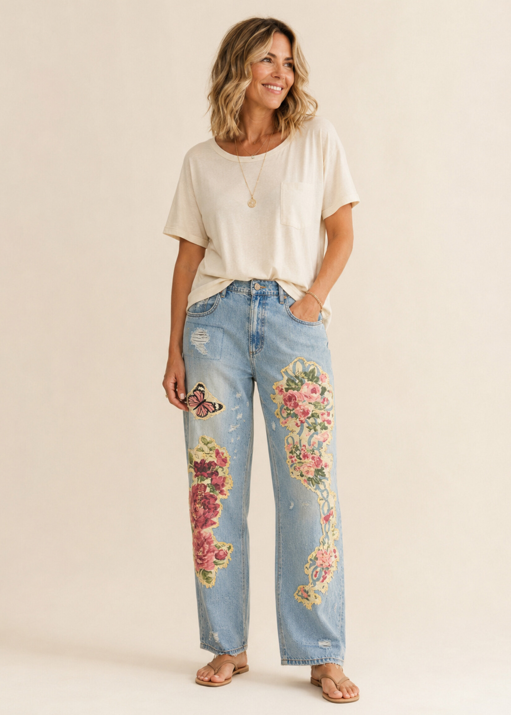 Jaded Gypsy Clothing Peace & Love Jeans Floral Garden