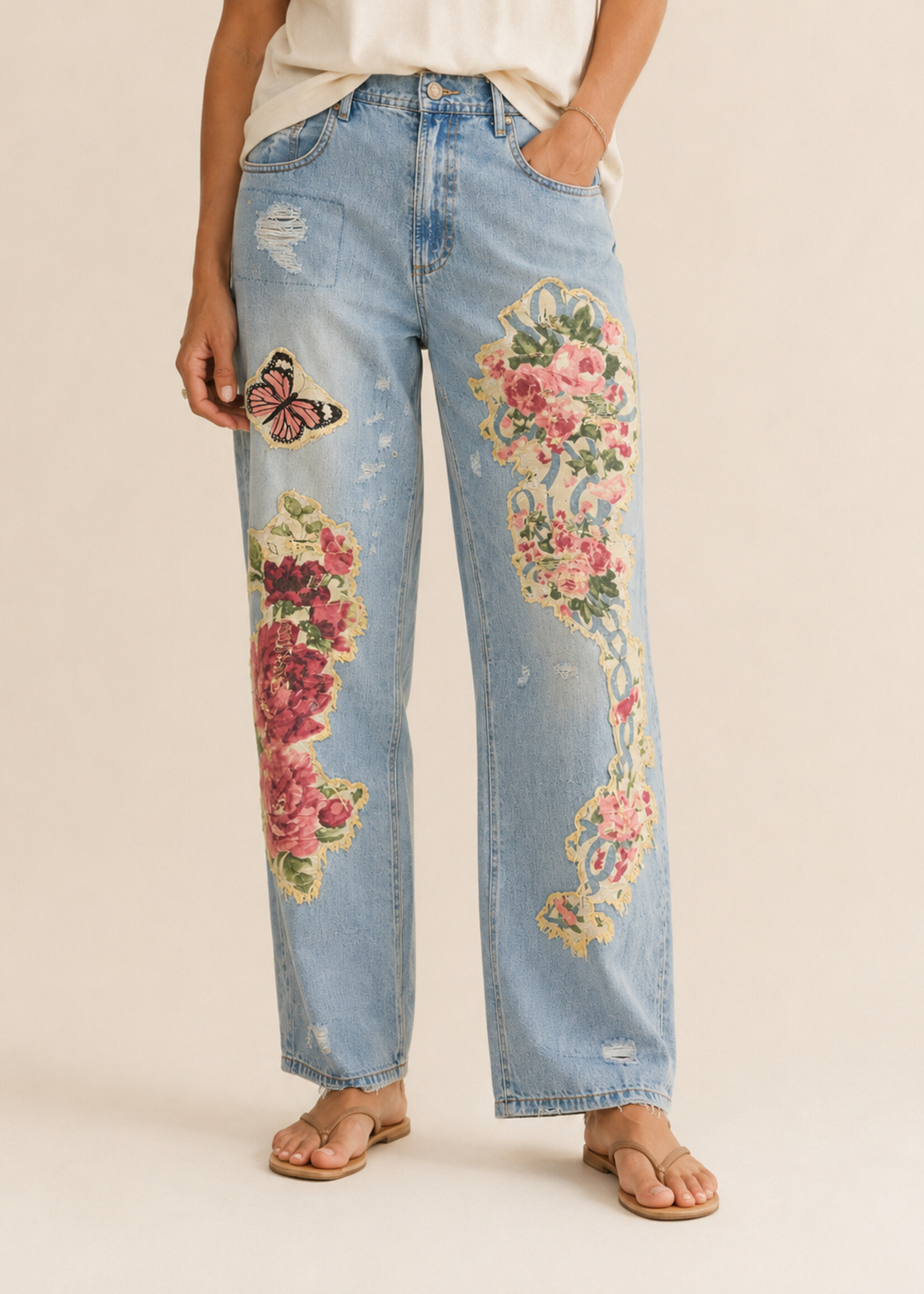 Jaded Gypsy Clothing Peace & Love Jeans Floral Garden