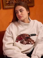 BUCKETLIST Embroidered Mallard Mock Neck Sweatshirt