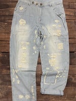 Jaded Gypsy Clothing Peace and Love Jeans Blue Railroad