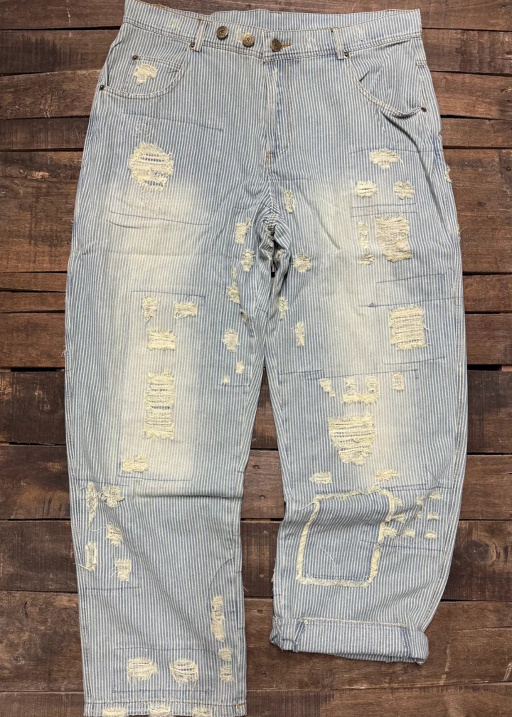 Jaded Gypsy Clothing Peace and Love Jeans Blue Railroad
