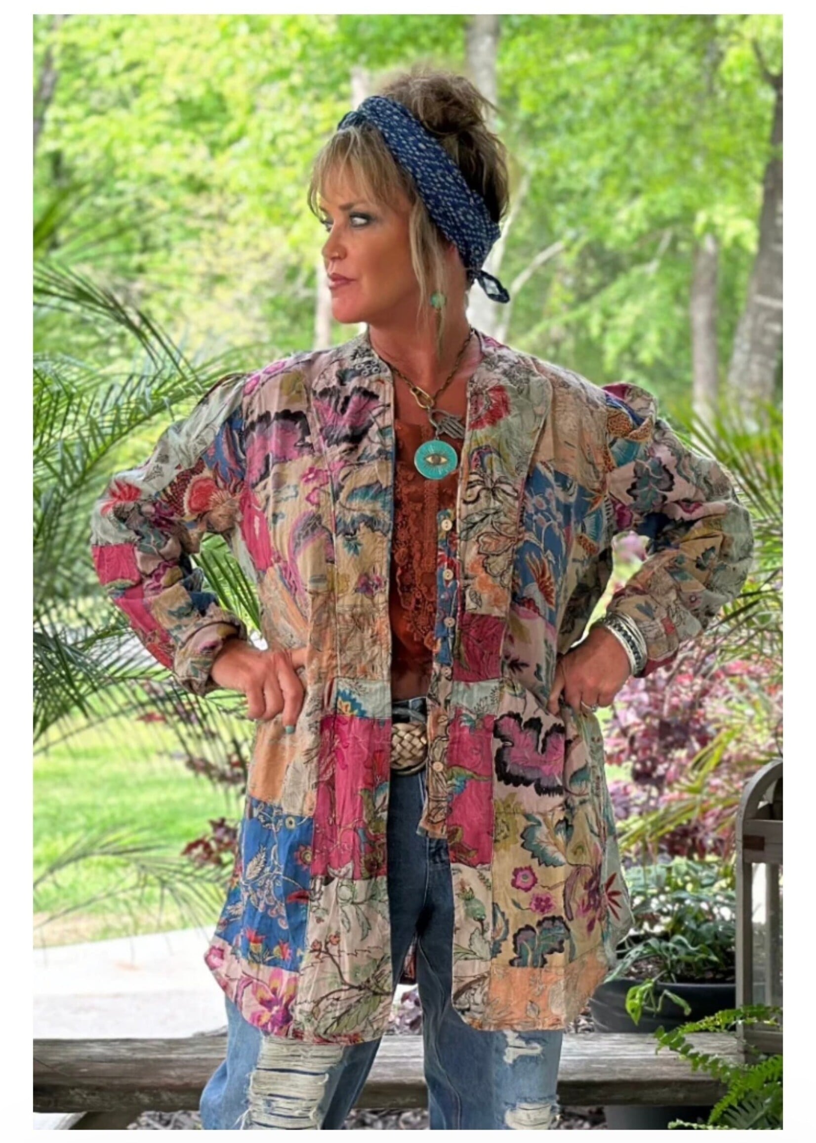 Jaded Gypsy Clothing Good Times Military Jacket - Floral
