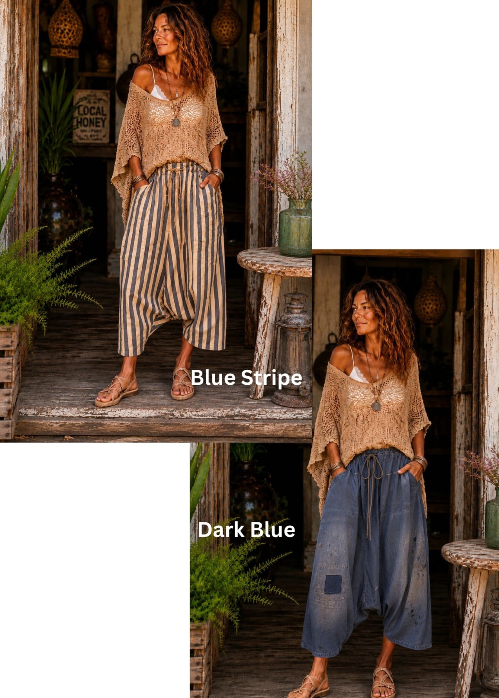 Jaded Gypsy Clothing Earthsong Harem Pants Chambray One Size
