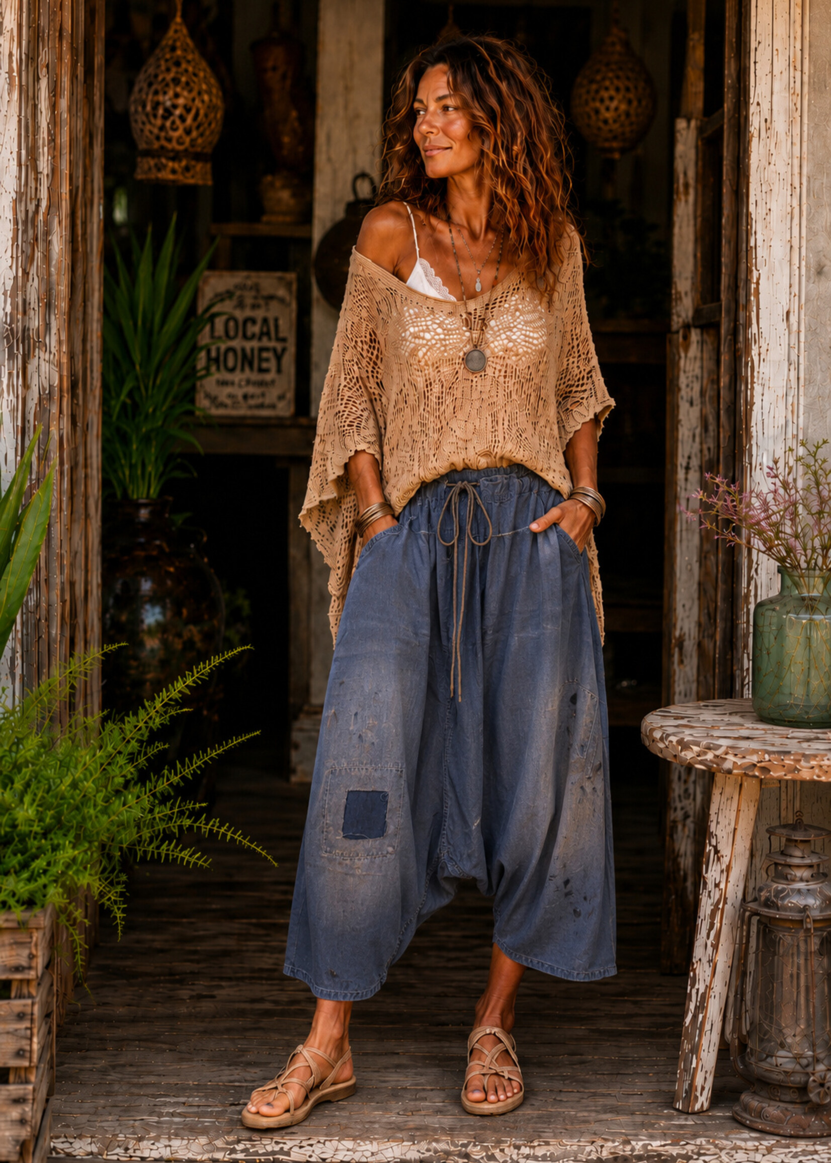 Jaded Gypsy Clothing Earthsong Harem Pants Chambray One Size