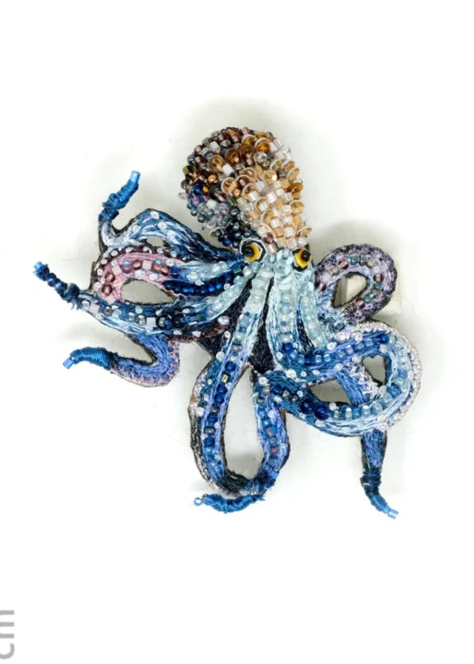 Trovelore Day Octopus Brooch Pin Handmade PREORDER