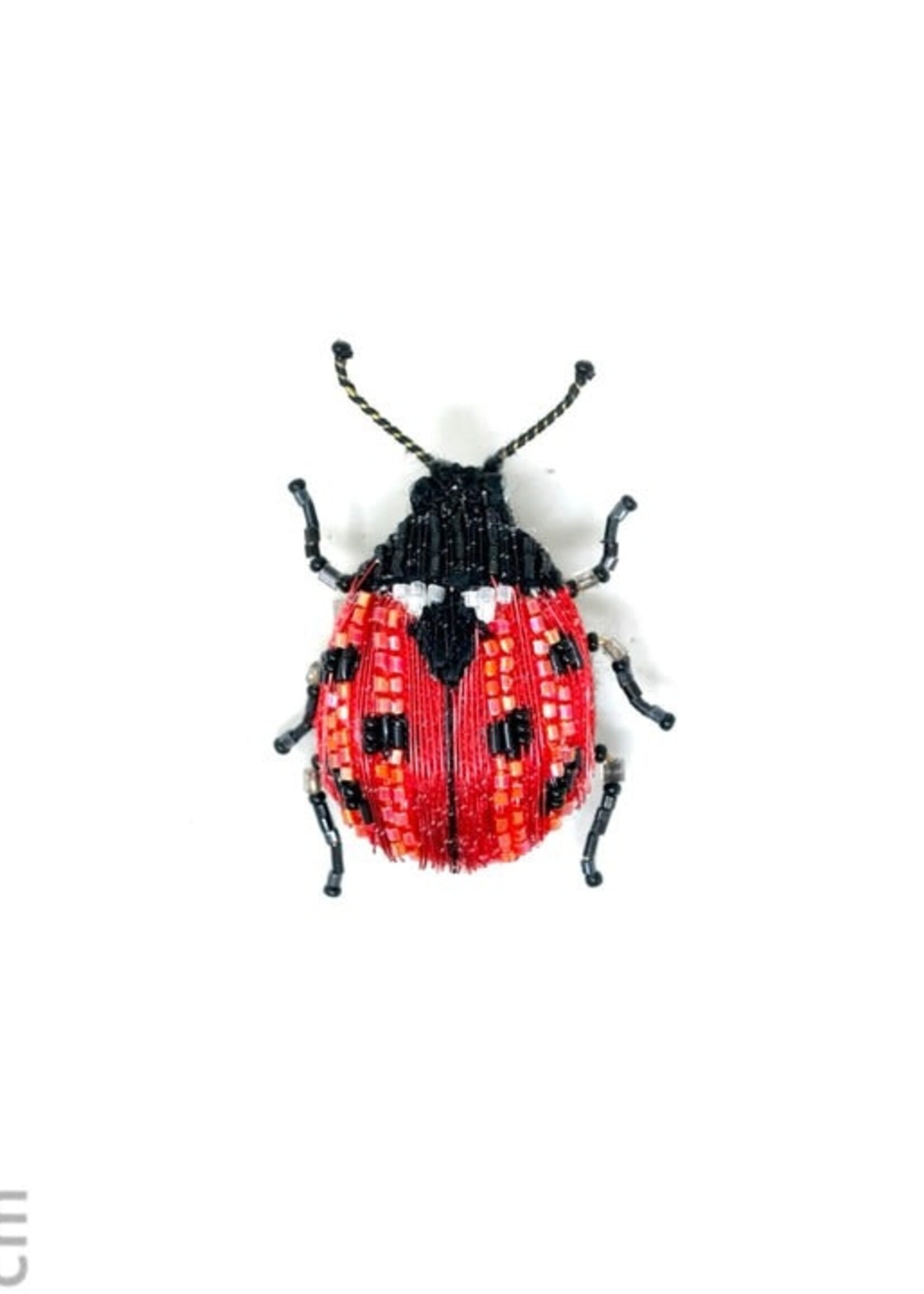 Trovelore Lucky Ladybug Beetle Brooch Pin Handmade