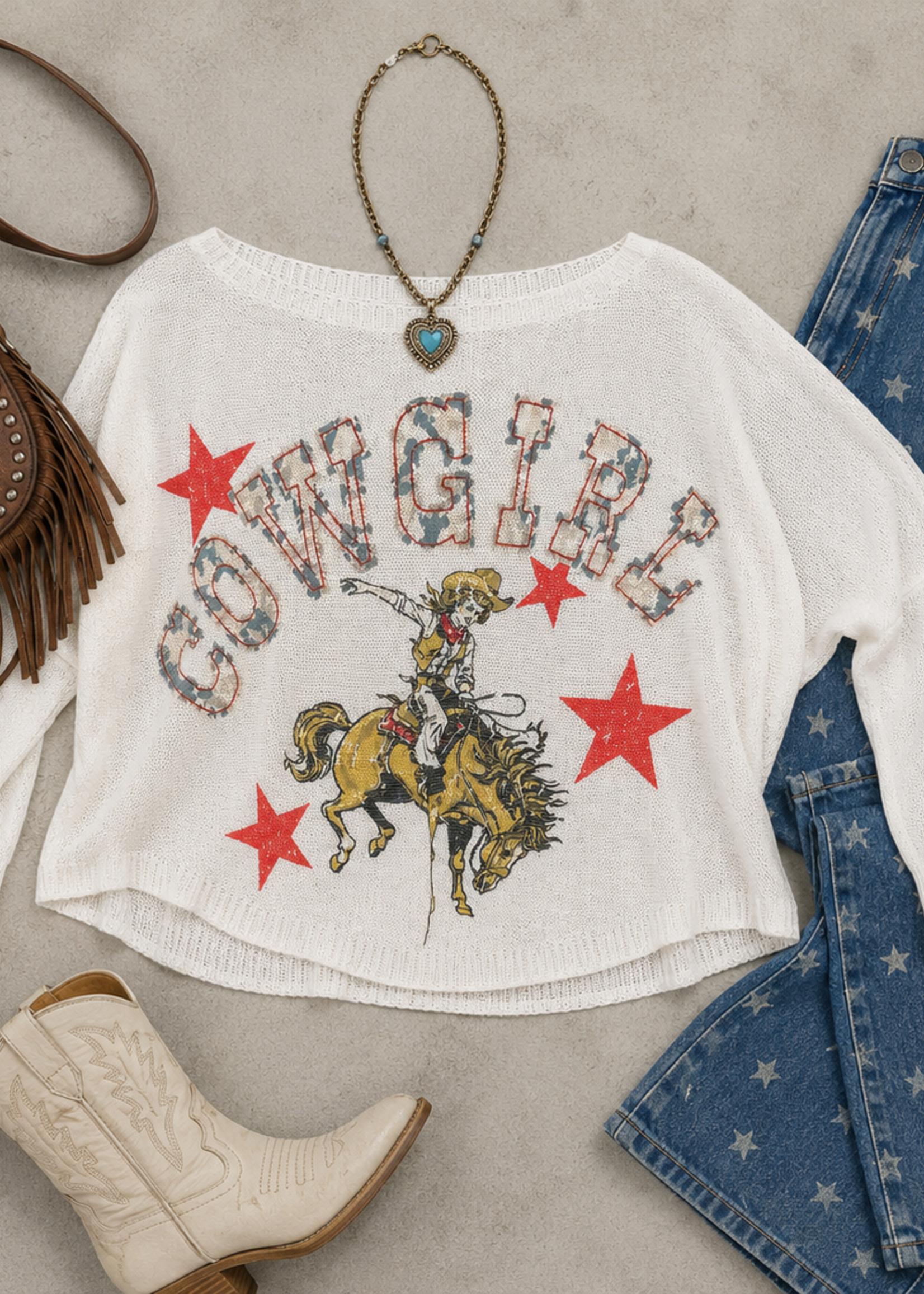 Gigi Batwing Sweater Cowgirl