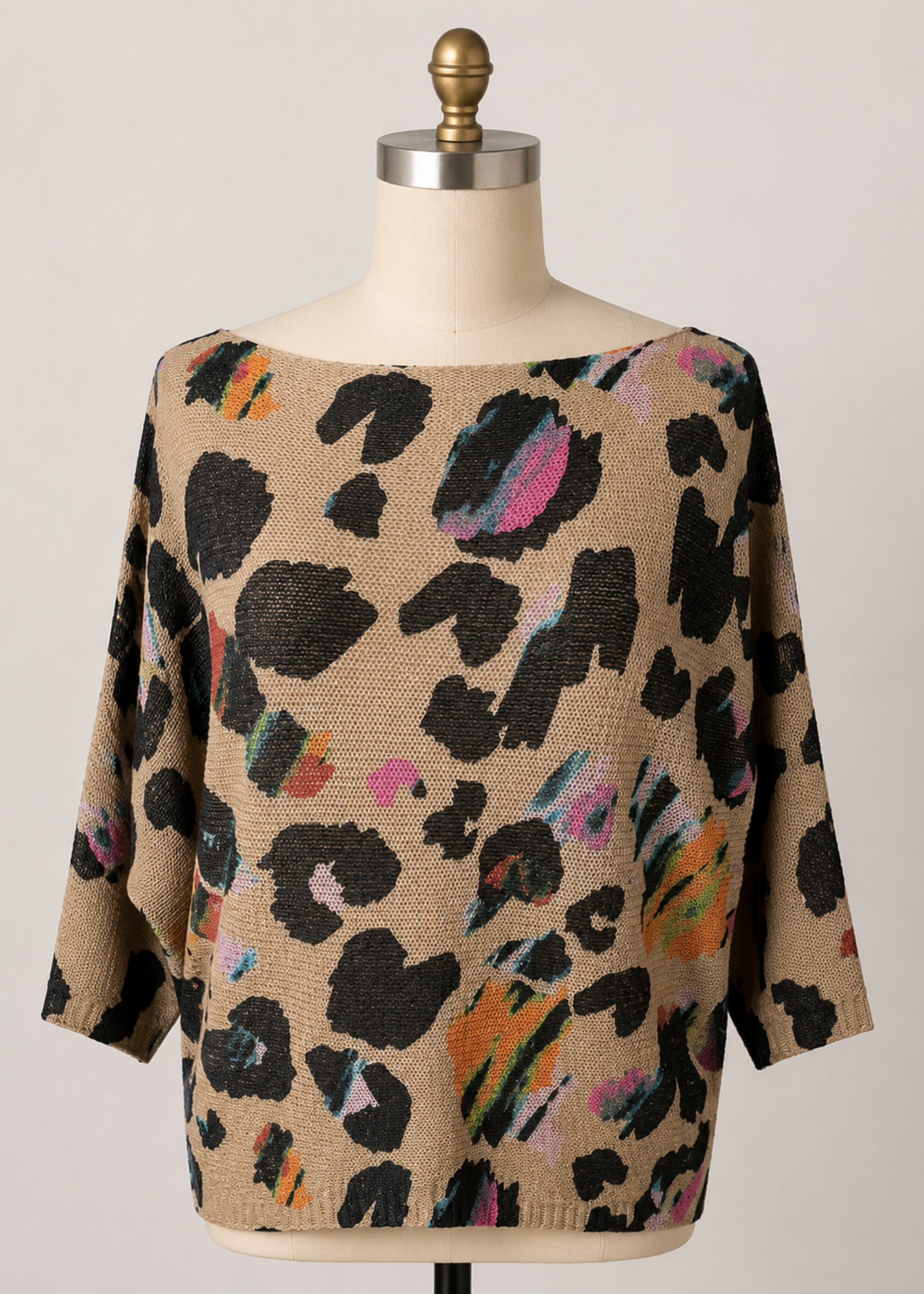 Gigi Batwing Sweater Wild Bloom Leopard - 2 Colors