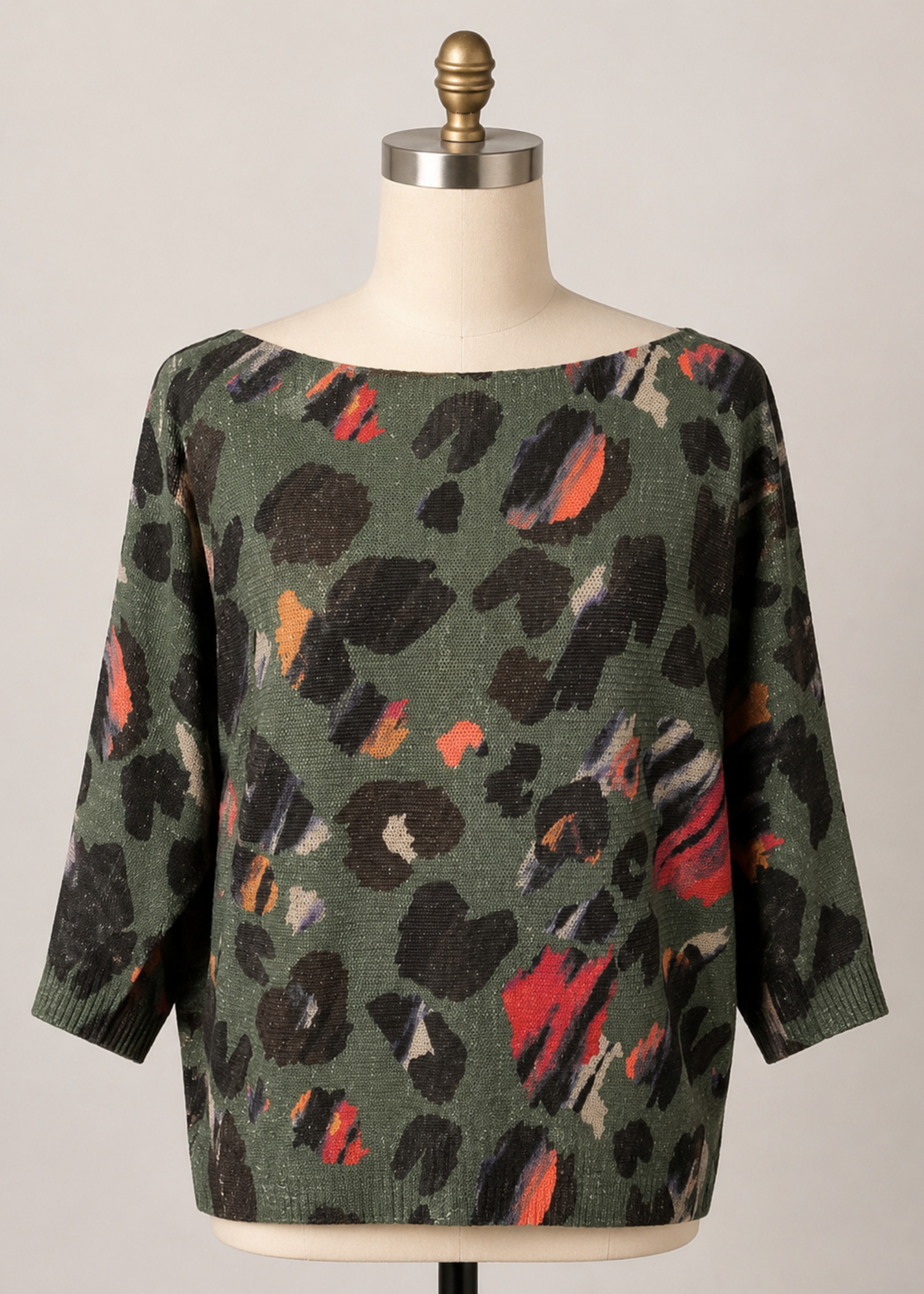 Gigi Batwing Sweater Wild Bloom Leopard - 2 Colors