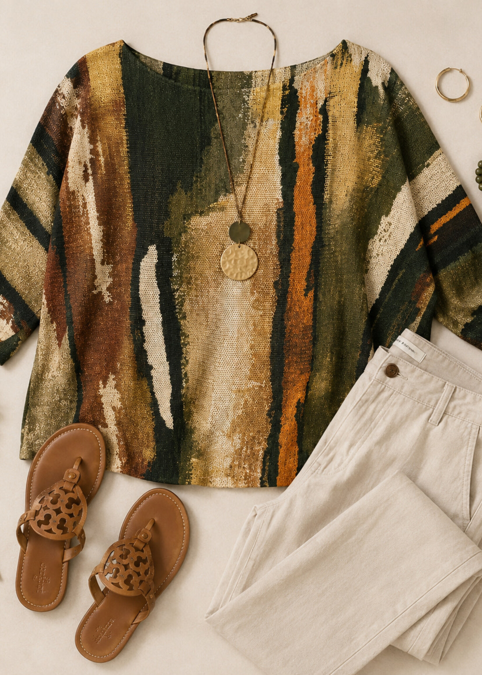 Gigi Batwing Sweater Autumn Wash Gold Foil