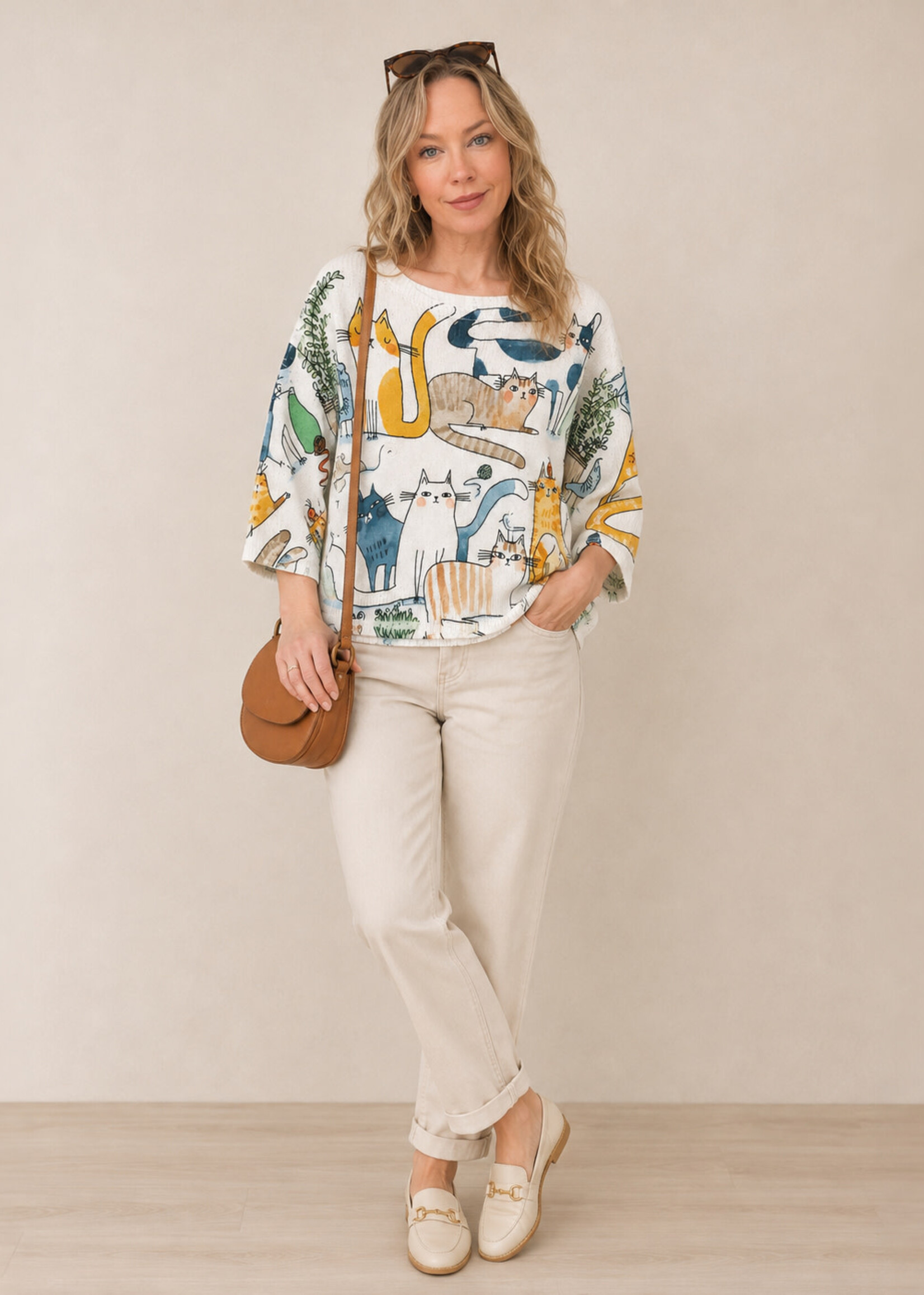 Gigi Batwing Sweater Multi Cat