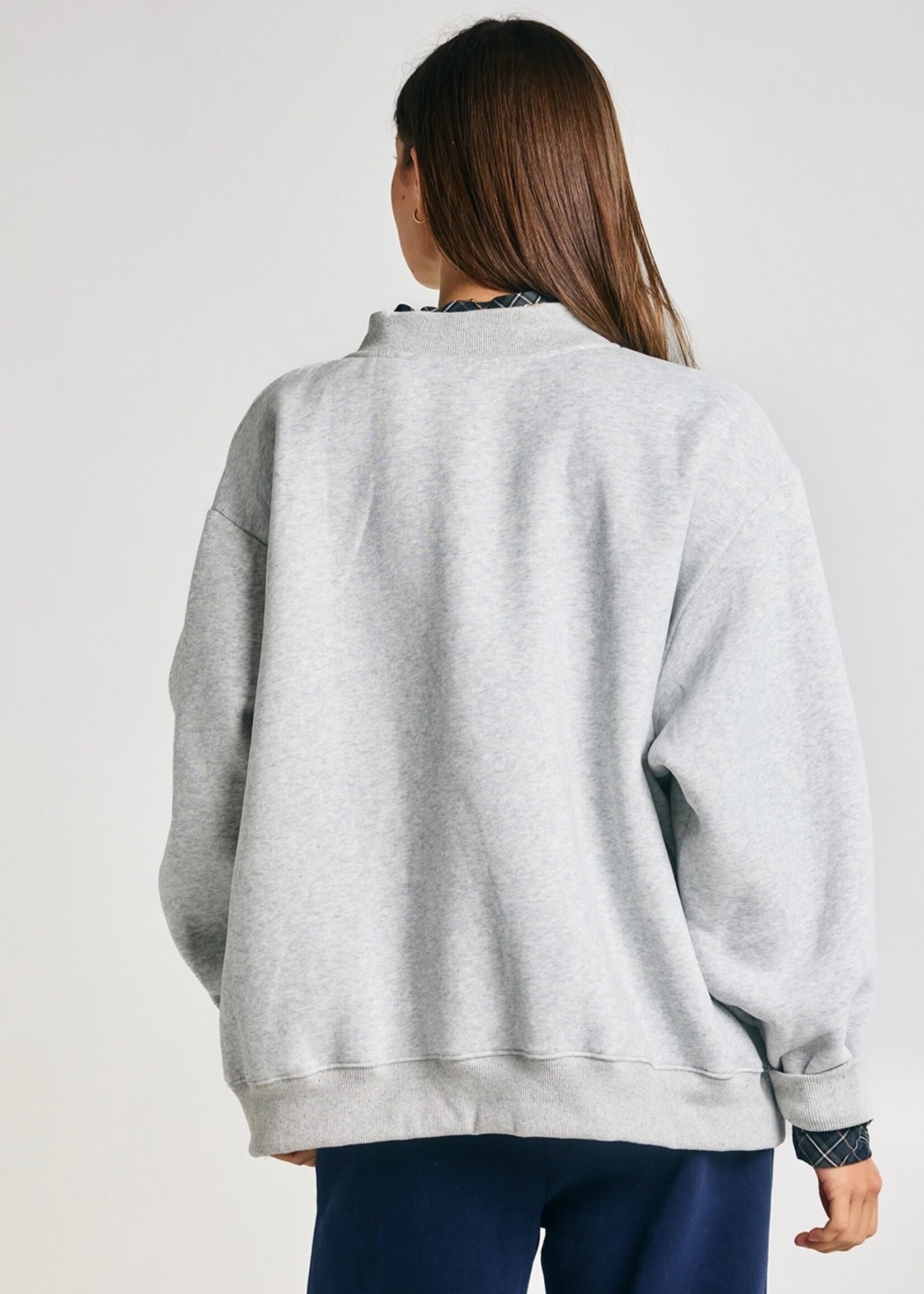 BUCKETLIST Mock Neck Sweatshirt Lake Heather Grey