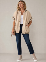 Sherpa Varsity Vest Cream One Size Oversized