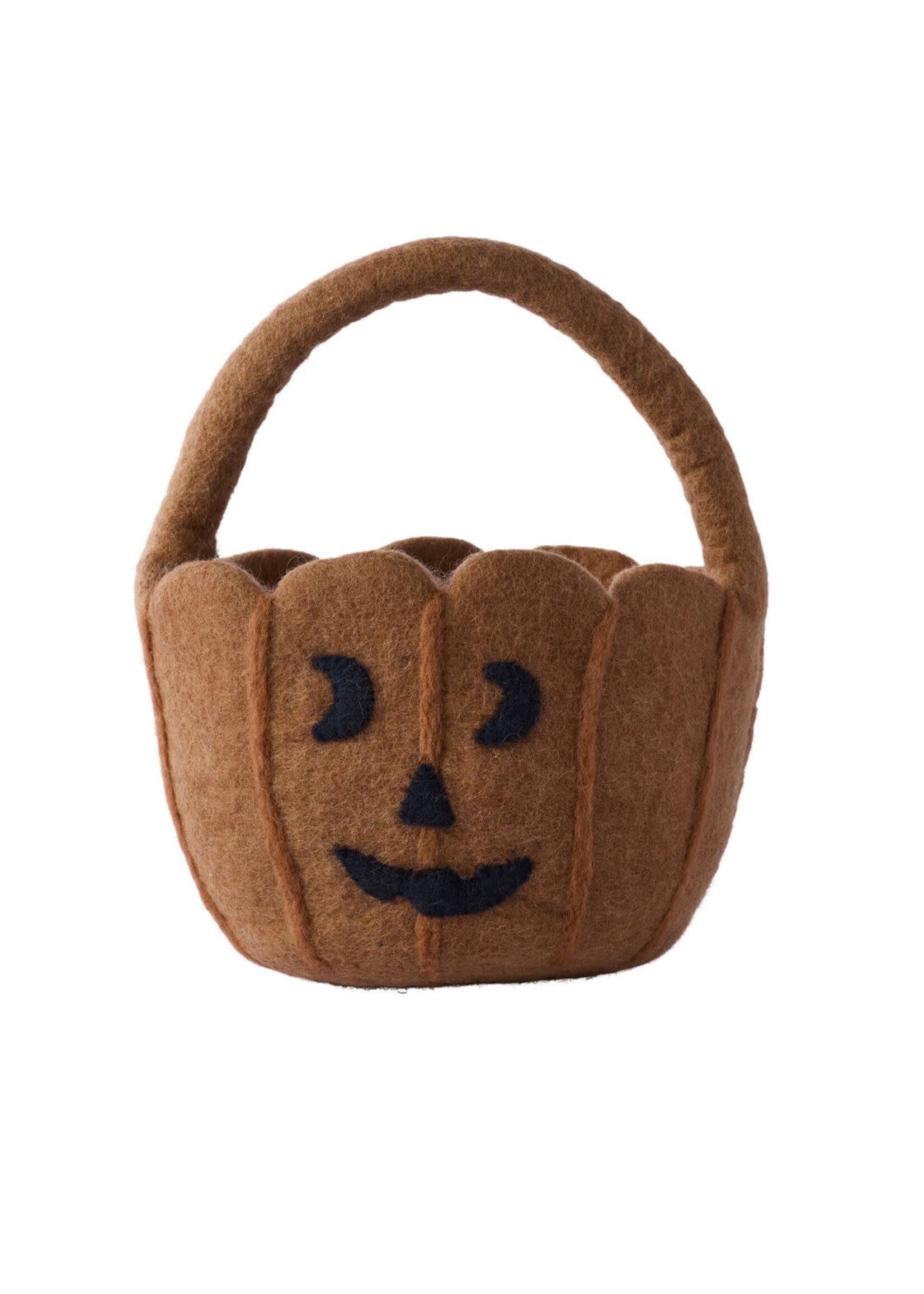 Tricks and Treats Felted Basket Pumpkin